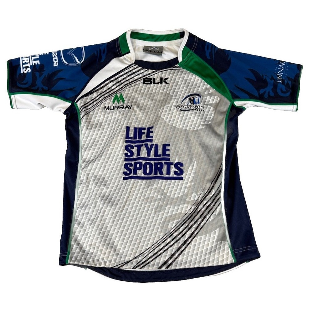 Connacht Rugby Short Sleeve Shirt BLK - Player Issue - Rare/Retro - 12 Youth